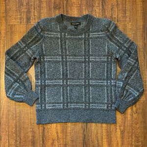 Banana Republic Women’s Charcoal Plaid Crewneck Sweater